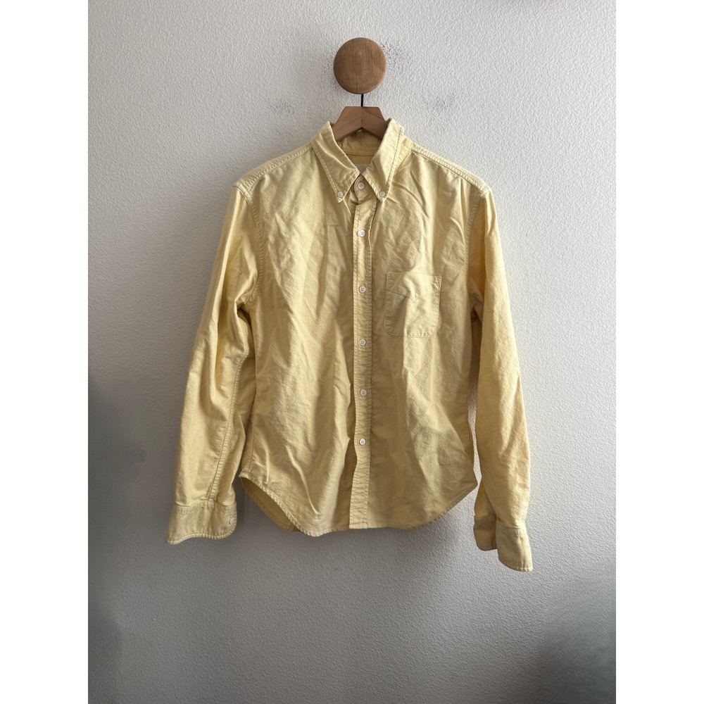 Band of Outsiders Mens Yellow Cotton Oxford Button Down Shirt Size Large *Flaw*